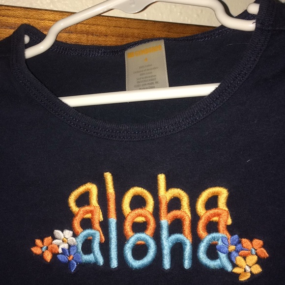 Girls Gymboree Navy Tee & Striped Skort Set size 4 - Picture 3 of 5